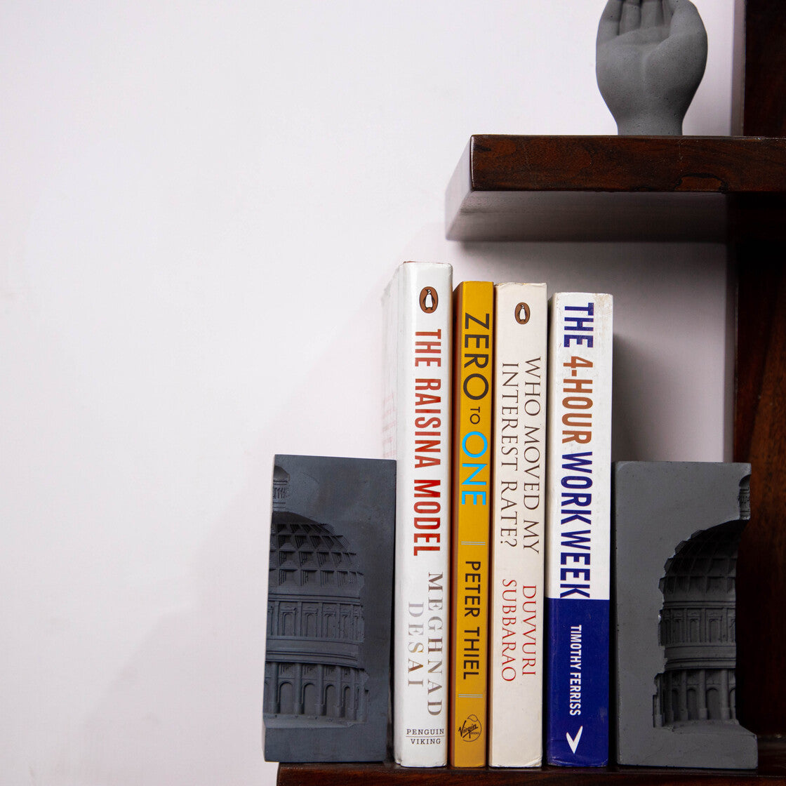 Pantheon-Dark Concrete- Dome Tea light candle Holder or Multipurpose Bookend