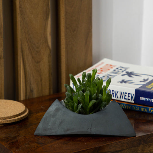 Tricle-Dark Concrete-Circular Triangle Shaped Planter