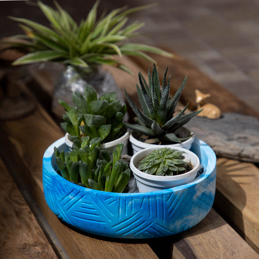 Oblik-Cloud-Zigzag Patterned Fruit Bowl and Plant Bowl