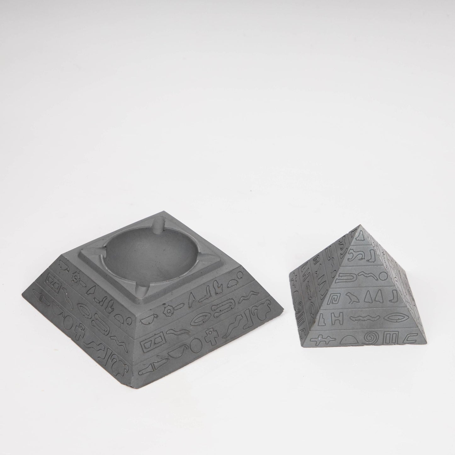 New The Pyramid of Giza Dark Concrete - Egyptian Style Concrete Ashtray with Lid