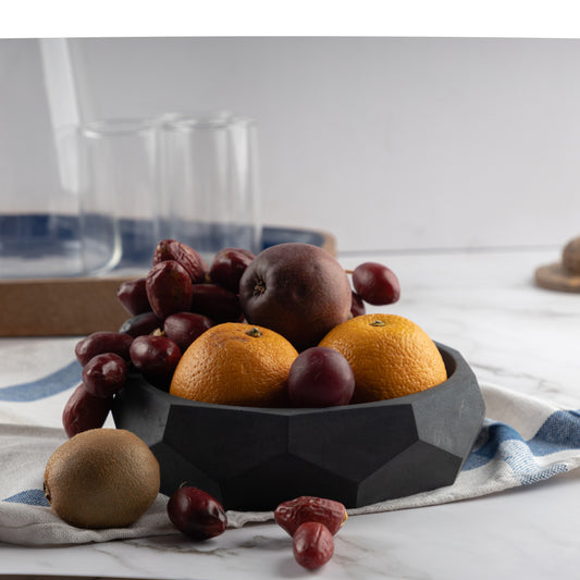 Nonagon Bowl-Black-All-purpose Homeware- Fruit and Plant bowl
