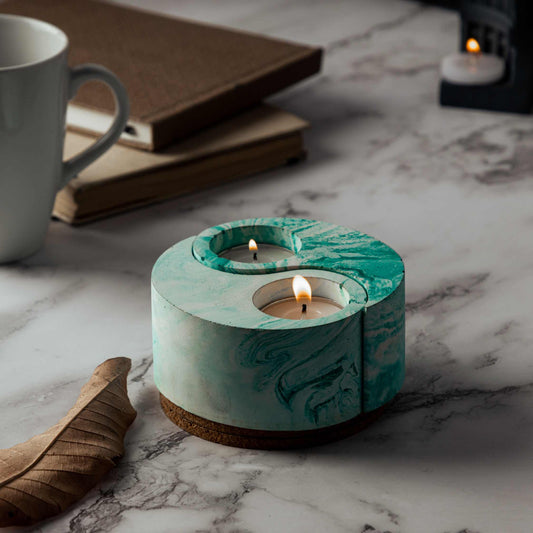 Yin Yang- Set of 2 Inspired tealight candle holder