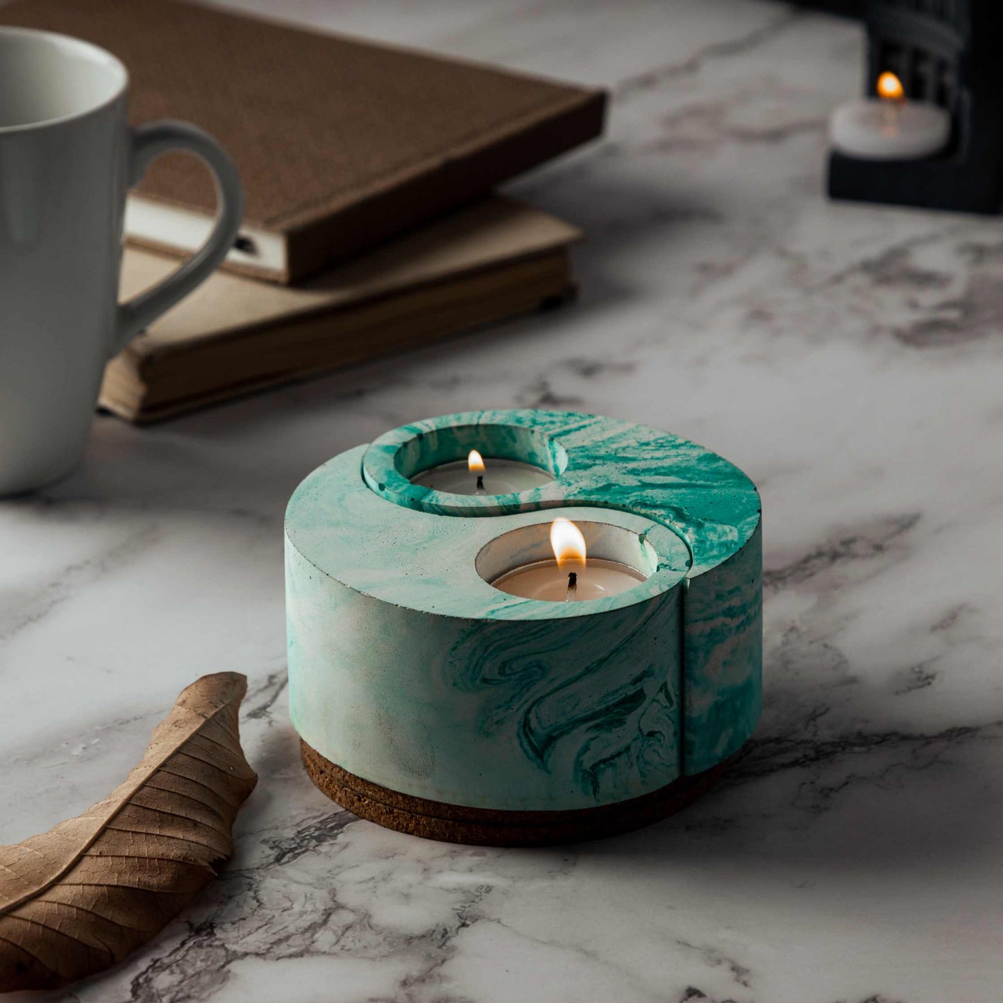 Yin Yang- Set of 2 Inspired tealight candle holder