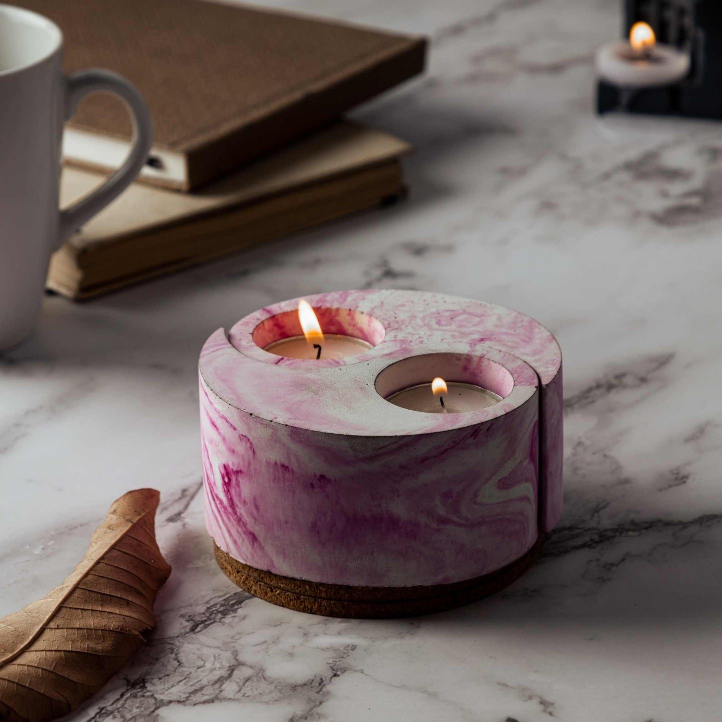 Yin Yang- Set of 2 Inspired tealight candle holder