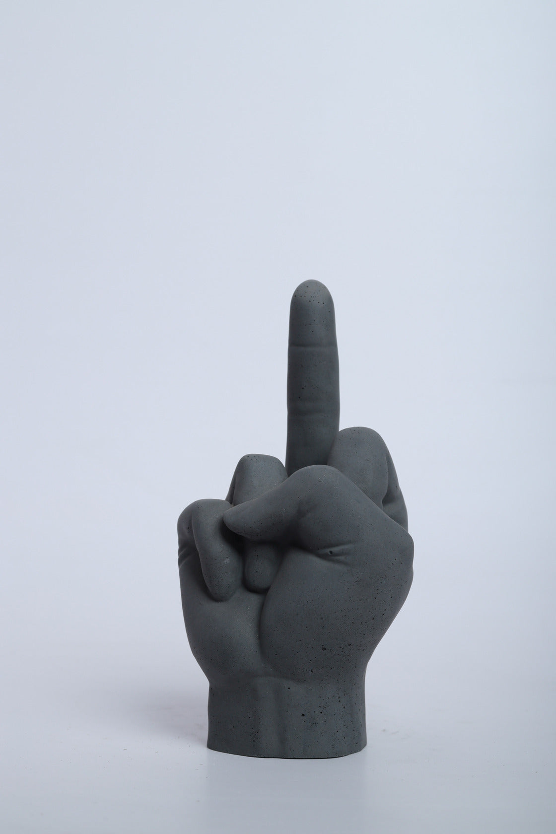 Middle finger Sculpture-Dark Concrete-Trendy Hand-inspired figurine- Middle Finger Sculpture Design for home decor.