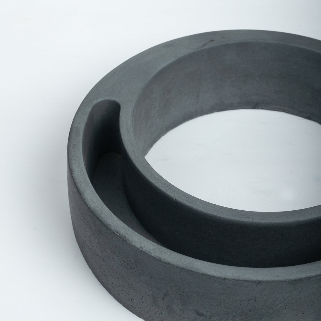 Halo-Dark Concrete-Circular, Moon Shaped Succulent Planter for beautifying your garden spaces