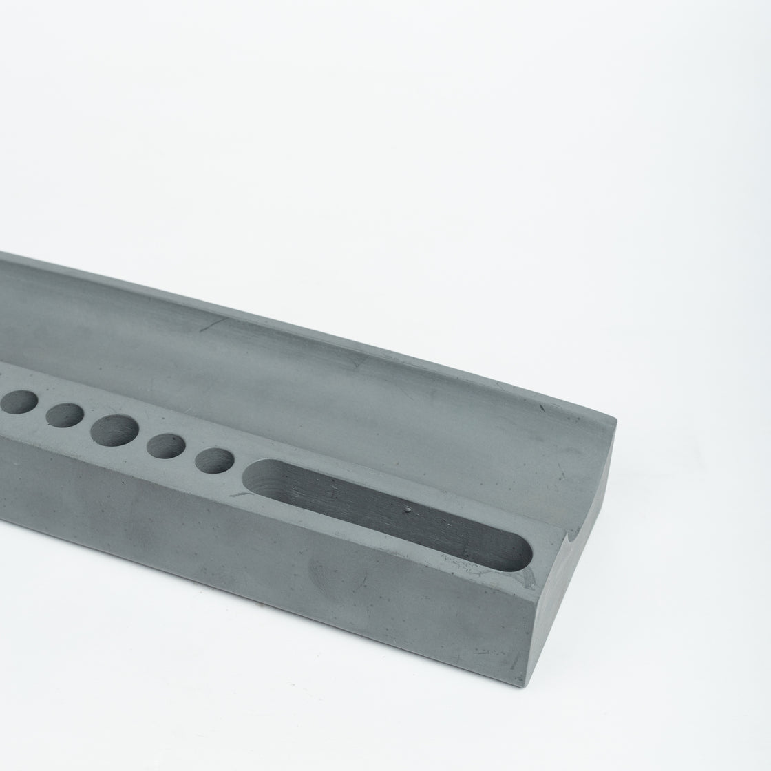 Trough Organiser-Dark Concrete-Cardholder and pen stand