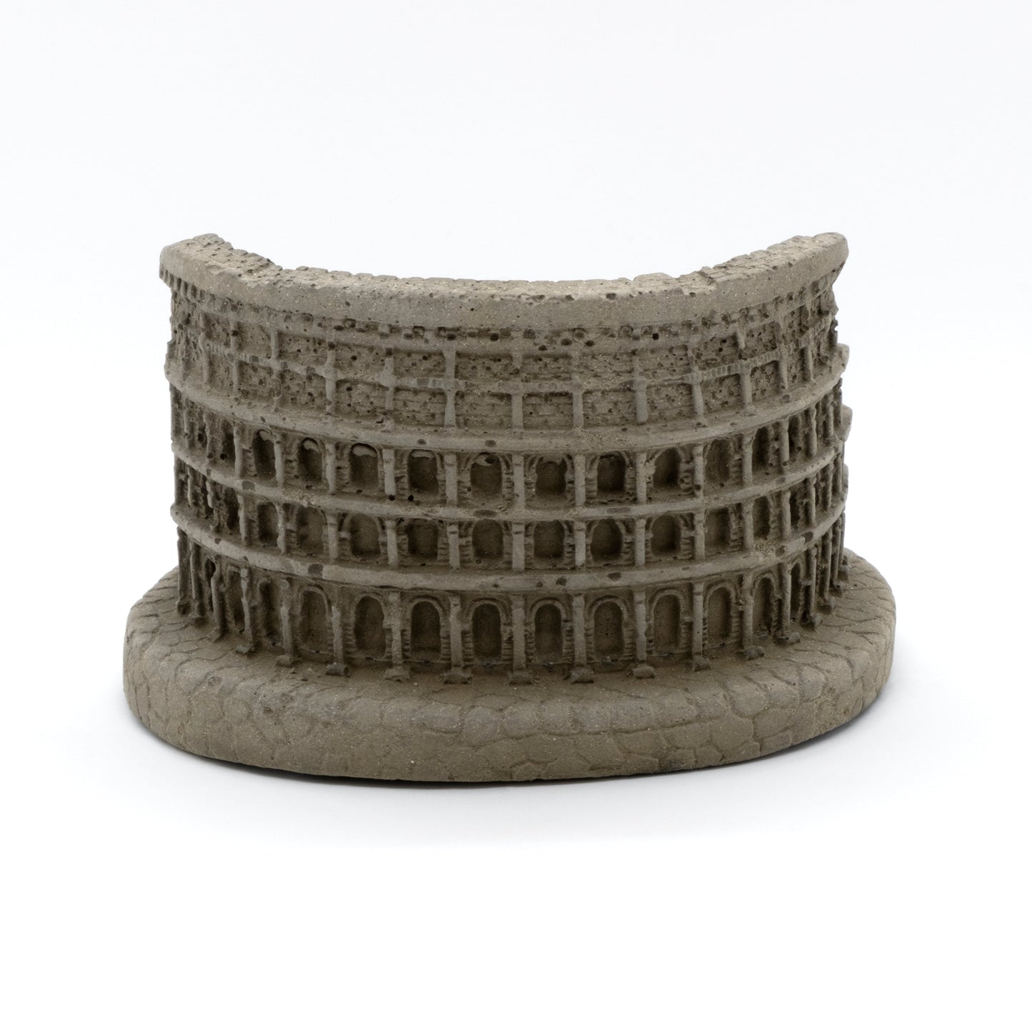 New Colosseum Monument Miniature Dark Concrete - Architectural Desk Accessory Paper Weight or Roman Ashtray