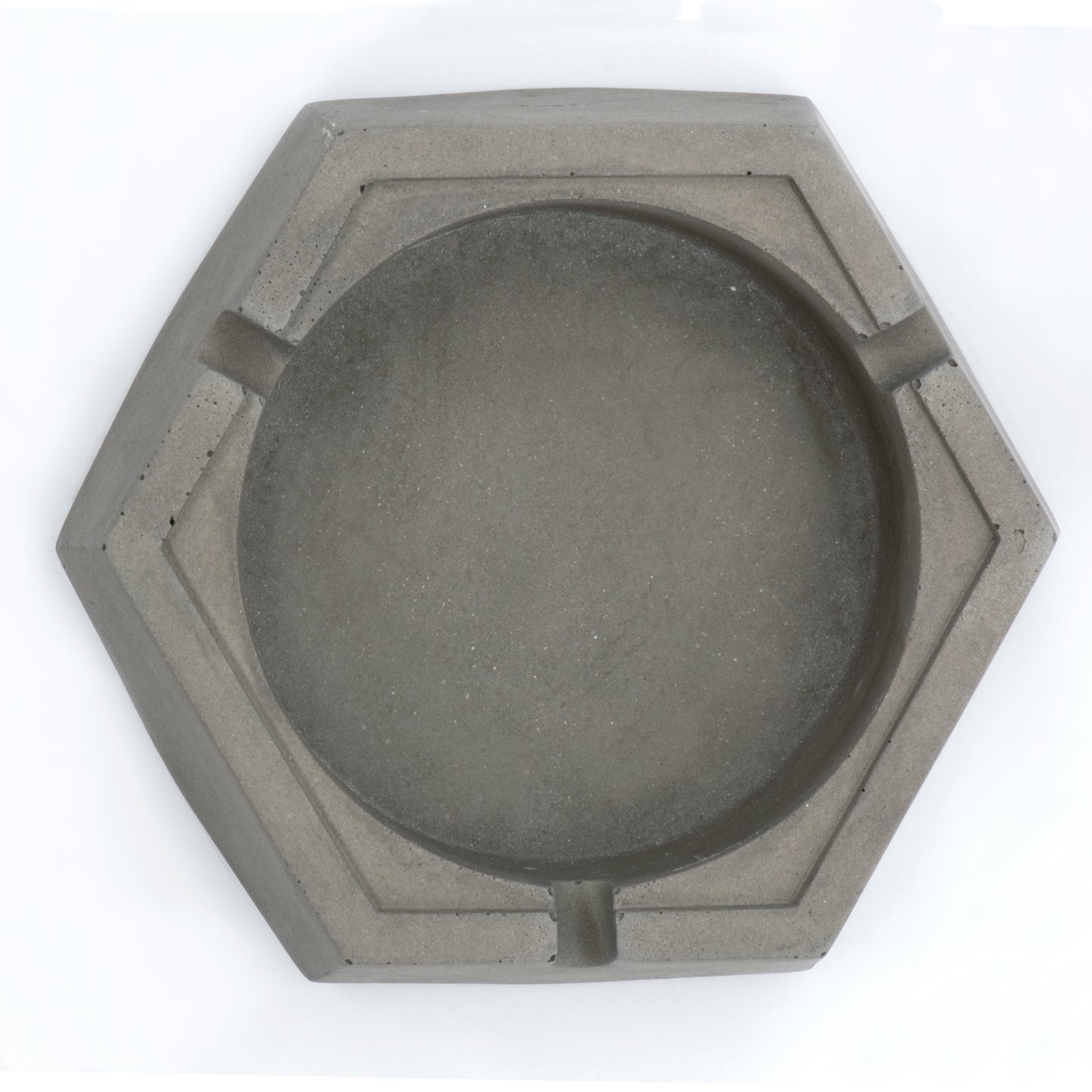 Hextray Dark Concrete - Hexagonal Geometric Ashtray for Indoor, Outdoor, Car, Office or Home Decor