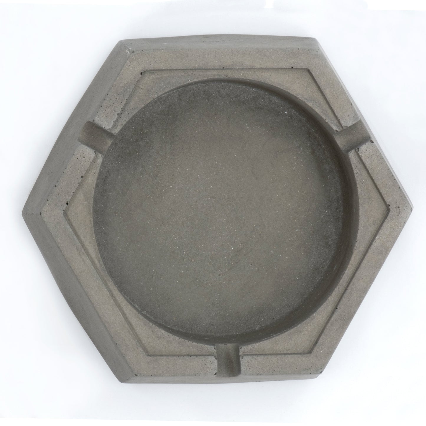 New Hextray Dark Concrete - Hexagonal Geometric Ashtray for Indoor, Outdoor, Car, Office or Home Decor