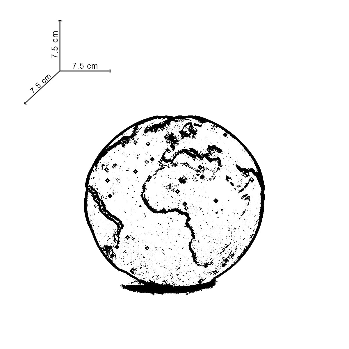 Greyt Globe-Dark Concrete-Monochromatic Globe for work desk- Desk essentials for home, office by Greyt