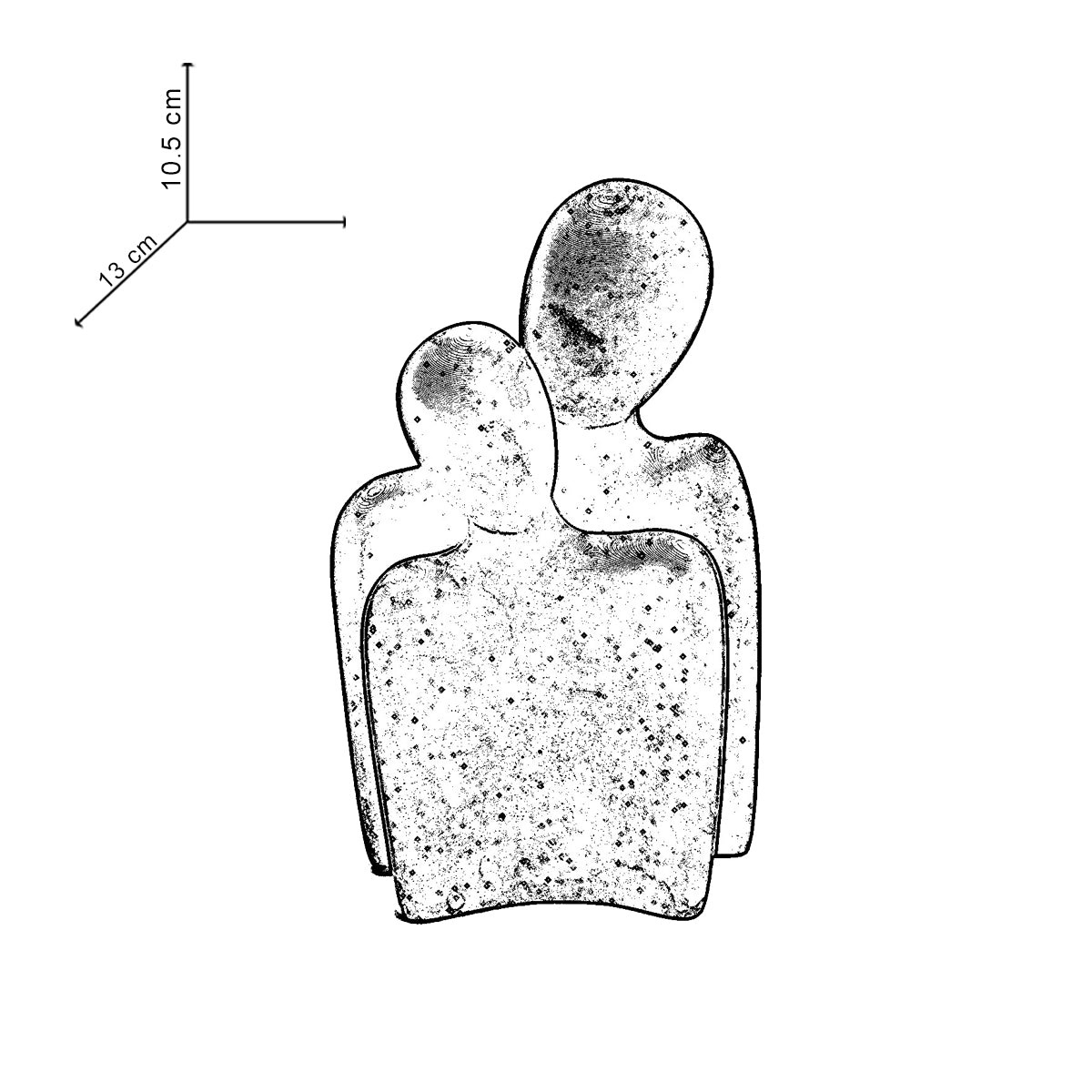 Happy Duo-Dark Concrete-Romantic Couple Statue- Unique Gift for your girlfriend, boyfriend, partner.