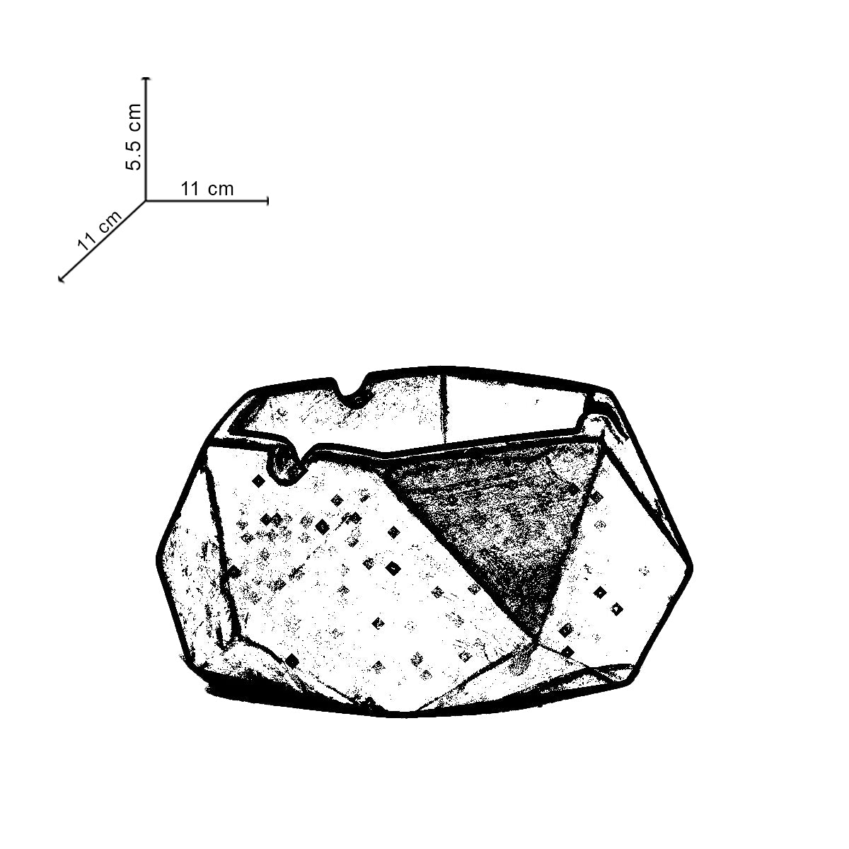 Hextray 2.0 Nero Marble - Geometric Pattern Hexagonal Ashtray