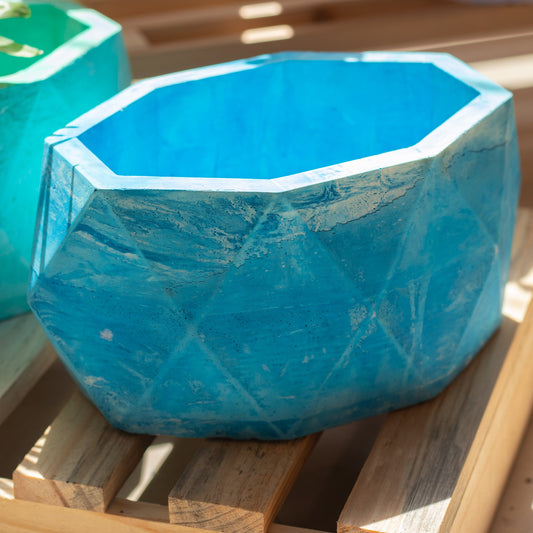 Ovate Planter Cloud - Concrete Breathable porous Planter for Pair of Succulents or Small Indoor & Outdoor Plants, Flower Pot for Multiple Succulents or Small Plants