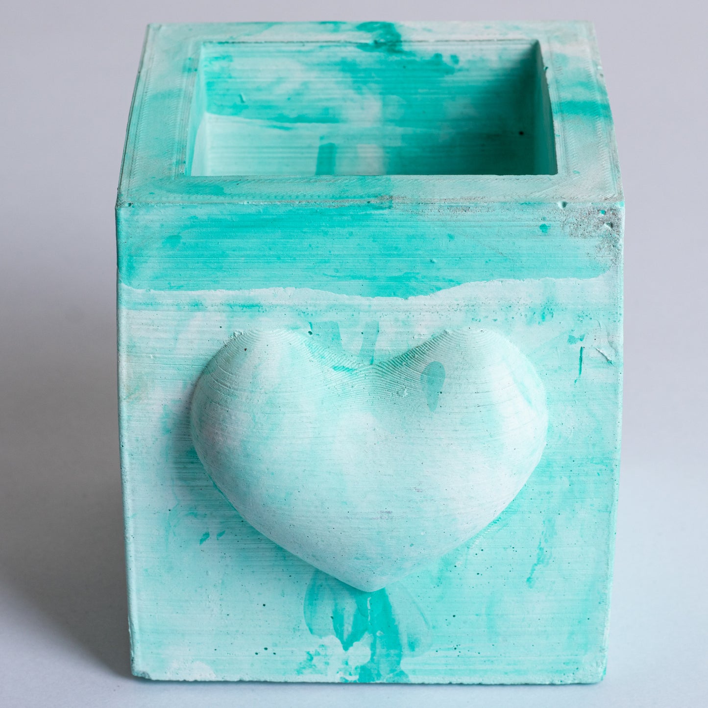Hearty Planter Mint Marble - 3D Heart shape Planter or Pen Stand for gifting to loved ones