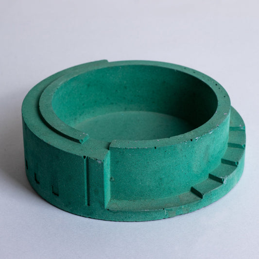 New  Spiro Basil Green - Spiral Shaped Accessory tray for Desk Home or Office or designer Ashtray for made of concrete.