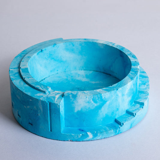 Spiro Cloud - Spiral Shaped Accessory tray for Desk Home or Office or designer Ashtray for made of concrete.