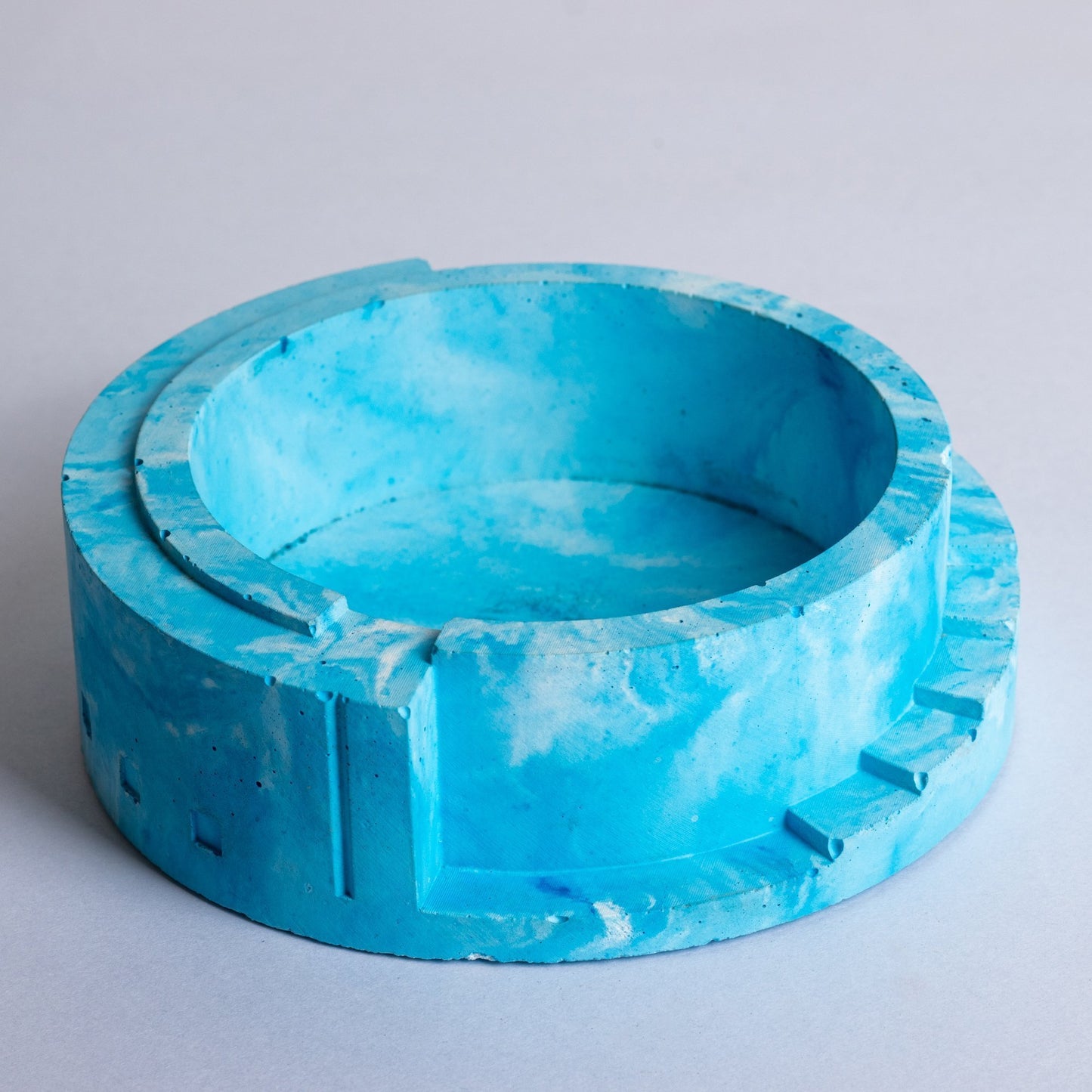Spiro Midnight Blue - Spiral Shaped Accessory tray for Desk Home or Office or designer Ashtray for made of concrete.