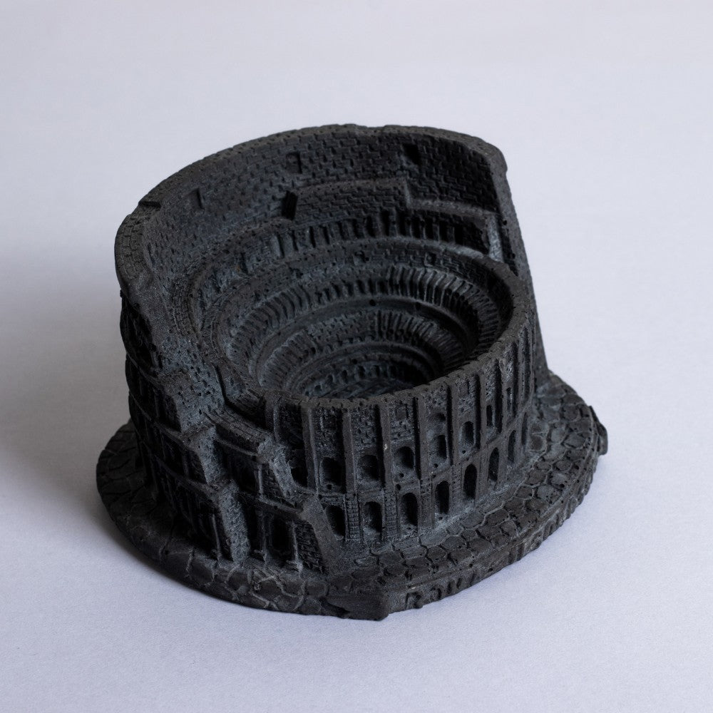 New Colosseum Monument Miniature Black - Architectural Desk Accessory Paper Weight or Roman Ashtray