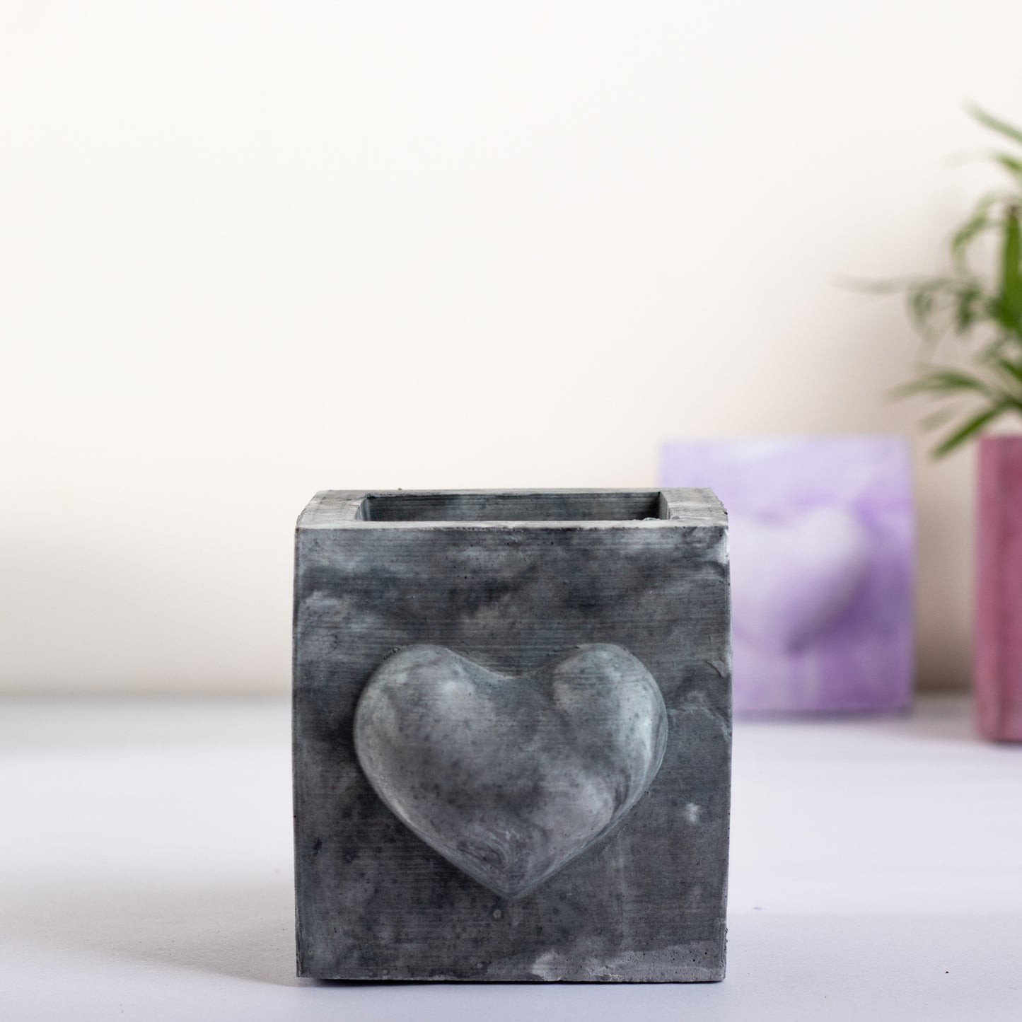 Hearty Planter Nero Marble - 3D Heart shape Planter or Pen Stand for gifting to loved ones
