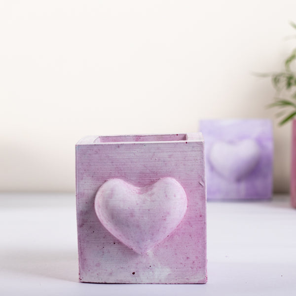 Hearty Planter Candy Marble - 3D Heart shape Planter or Pen Stand for gifting to loved ones