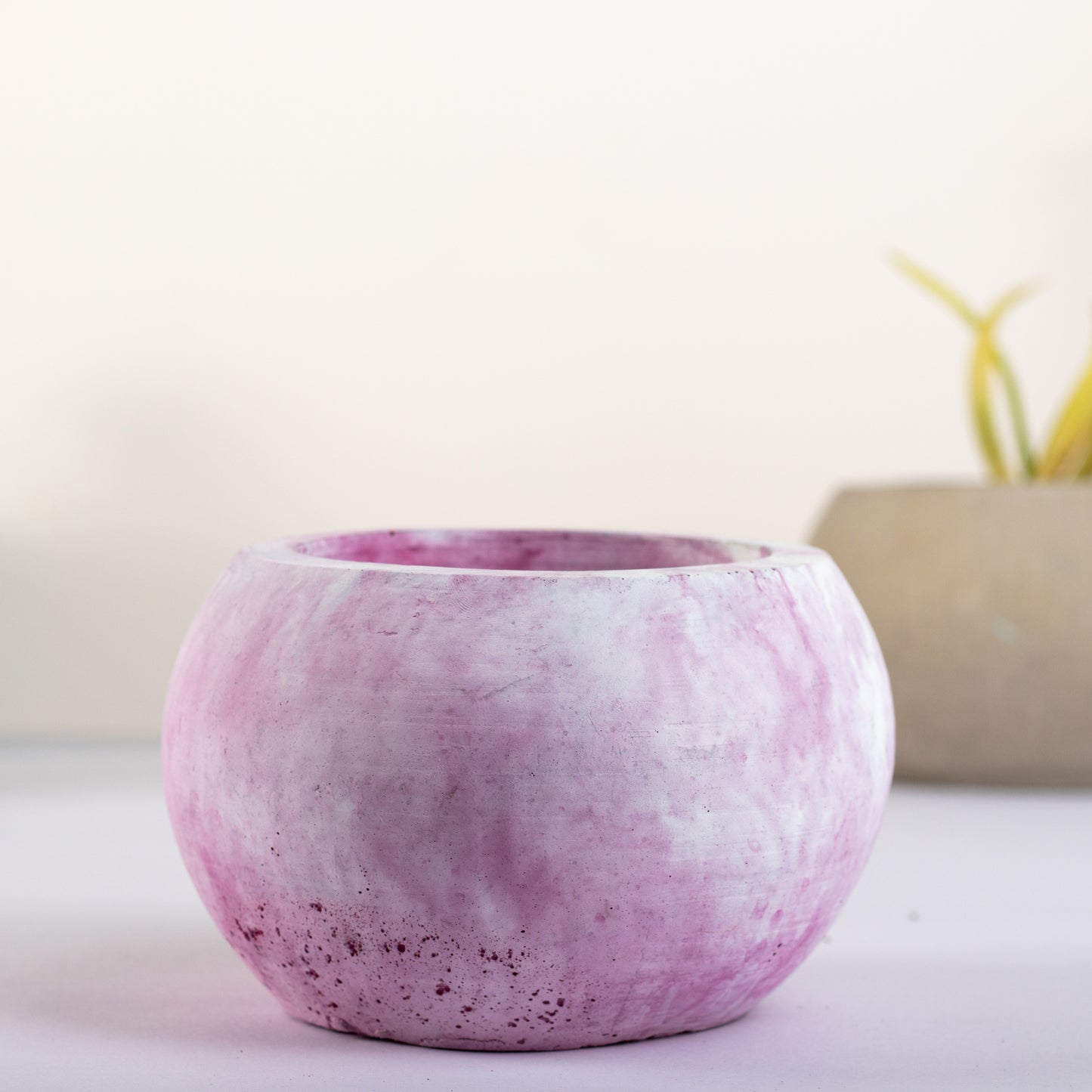 Orb Planter Candy Marble - Classic Concrete Succulent Planter in lively earthy colours, perfect for home decor & gifting.