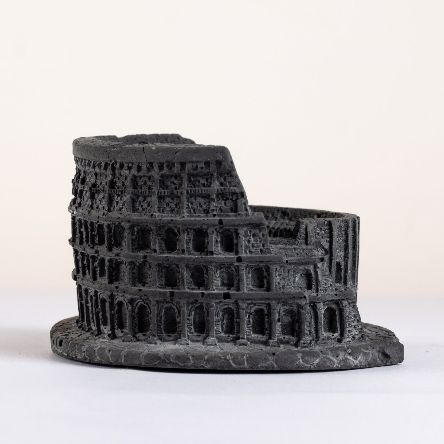 Colosseum Monument Miniature Black - Architectural Desk Accessory Paper Weight or Roman Ashtray