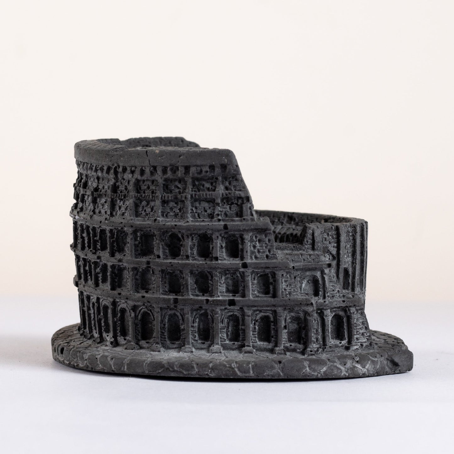 New Colosseum Monument Miniature Black - Architectural Desk Accessory Paper Weight or Roman Ashtray