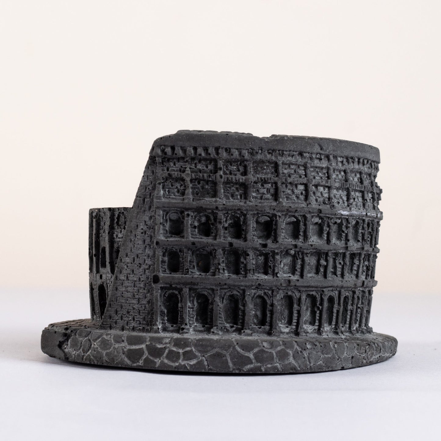 New Colosseum Monument Miniature Black - Architectural Desk Accessory Paper Weight or Roman Ashtray