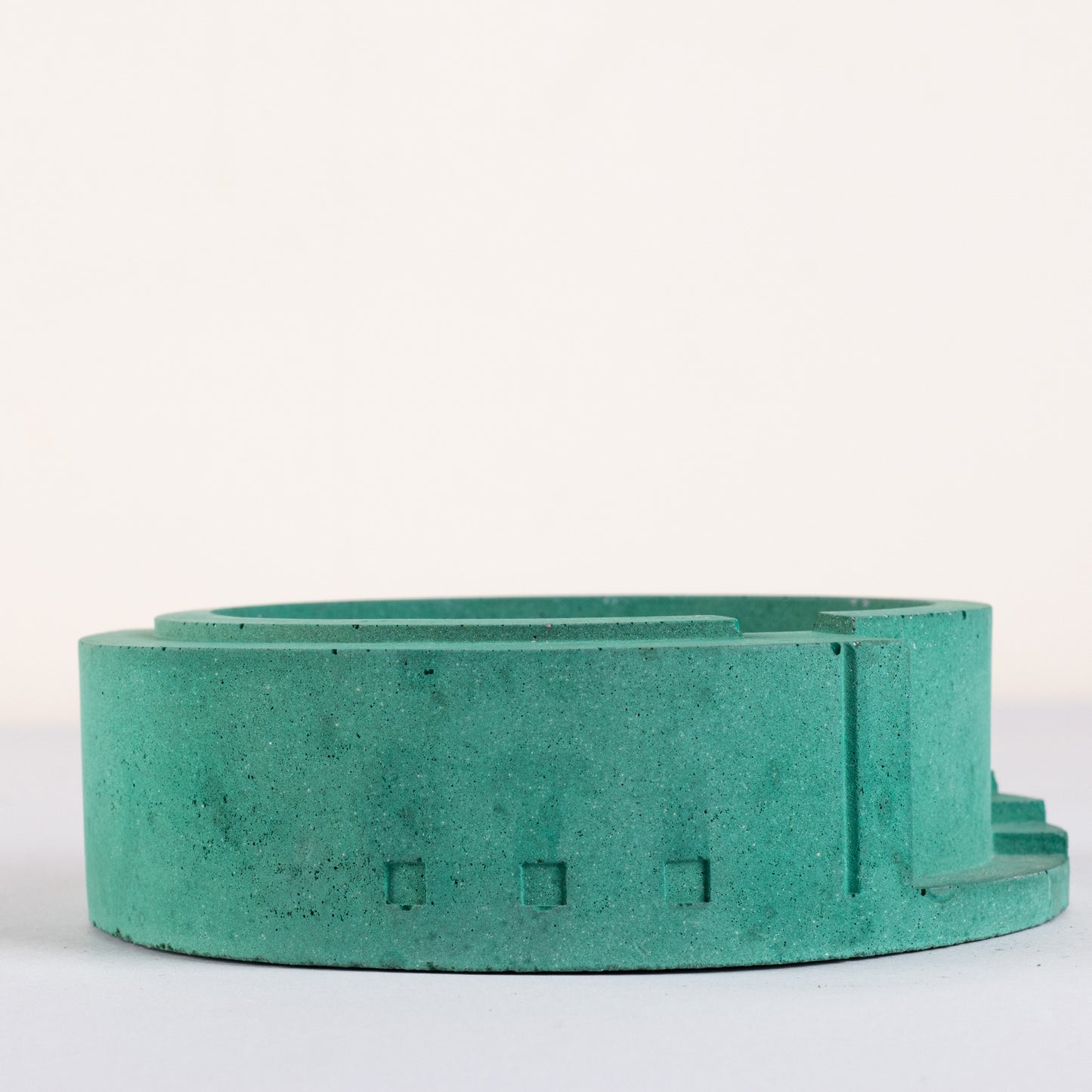 Spiro Basil Green - Spiral Shaped Accessory tray for Desk Home or Office or designer Ashtray for made of concrete.