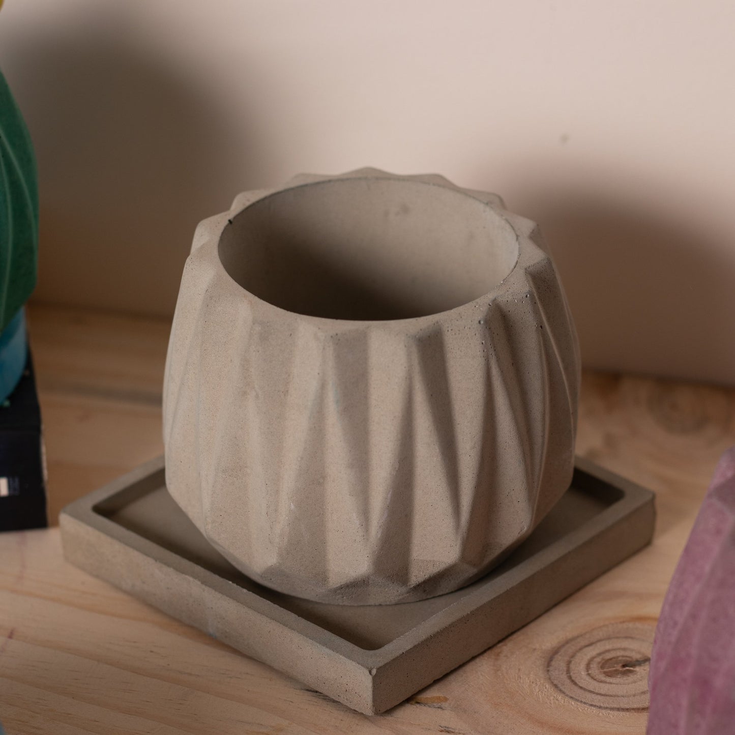 Onca Basil Green - Geometric Succulent Planter for Table top Decor, Window sill or Ledge for Home & Office