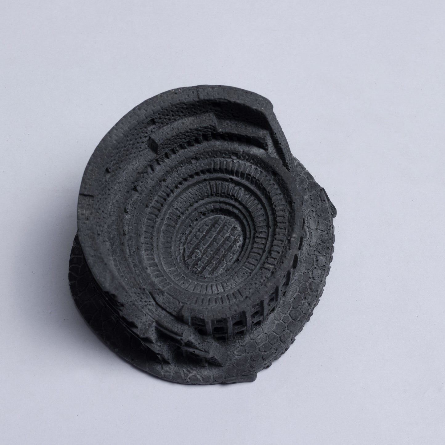 Colosseum Monument Miniature Black - Architectural Desk Accessory Paper Weight or Roman Ashtray
