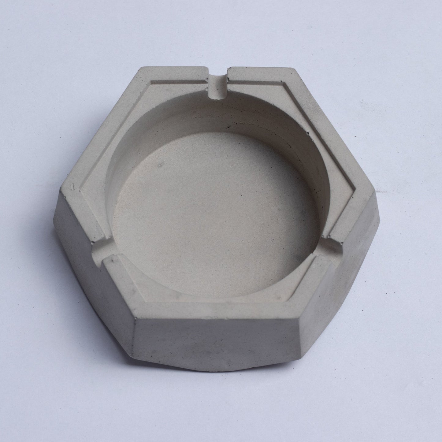 New Hextray Cement Finish - Hexagonal Geometric Ashtray for Indoor, Outdoor, Car, Office or Home Decor