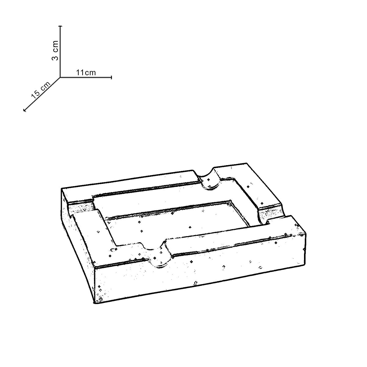 Rectashtray Dark Concrete - Sleek and contemporary design Ashtray