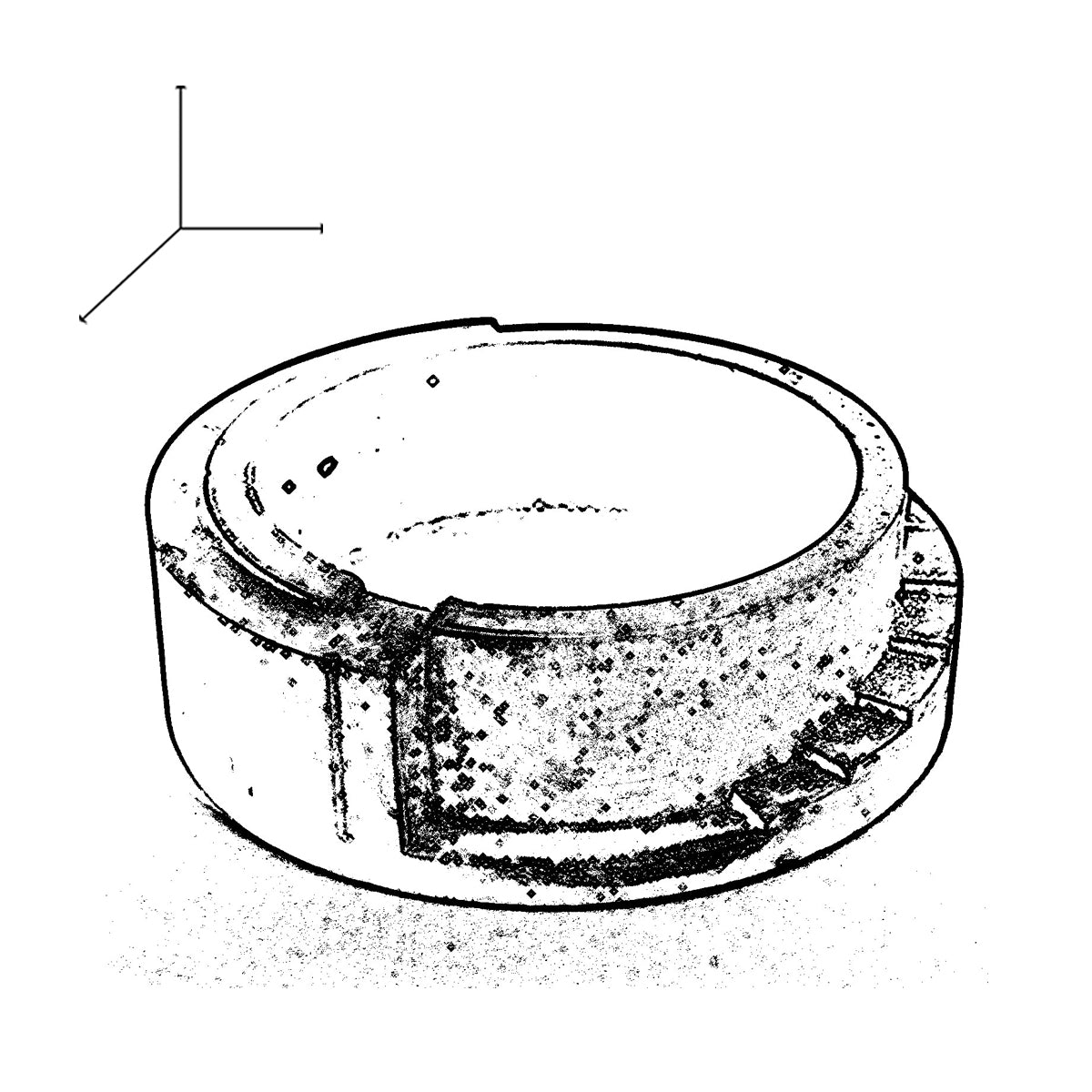 Spiro Cloud - Spiral Shaped Accessory tray for Desk Home or Office or designer Ashtray for made of concrete.
