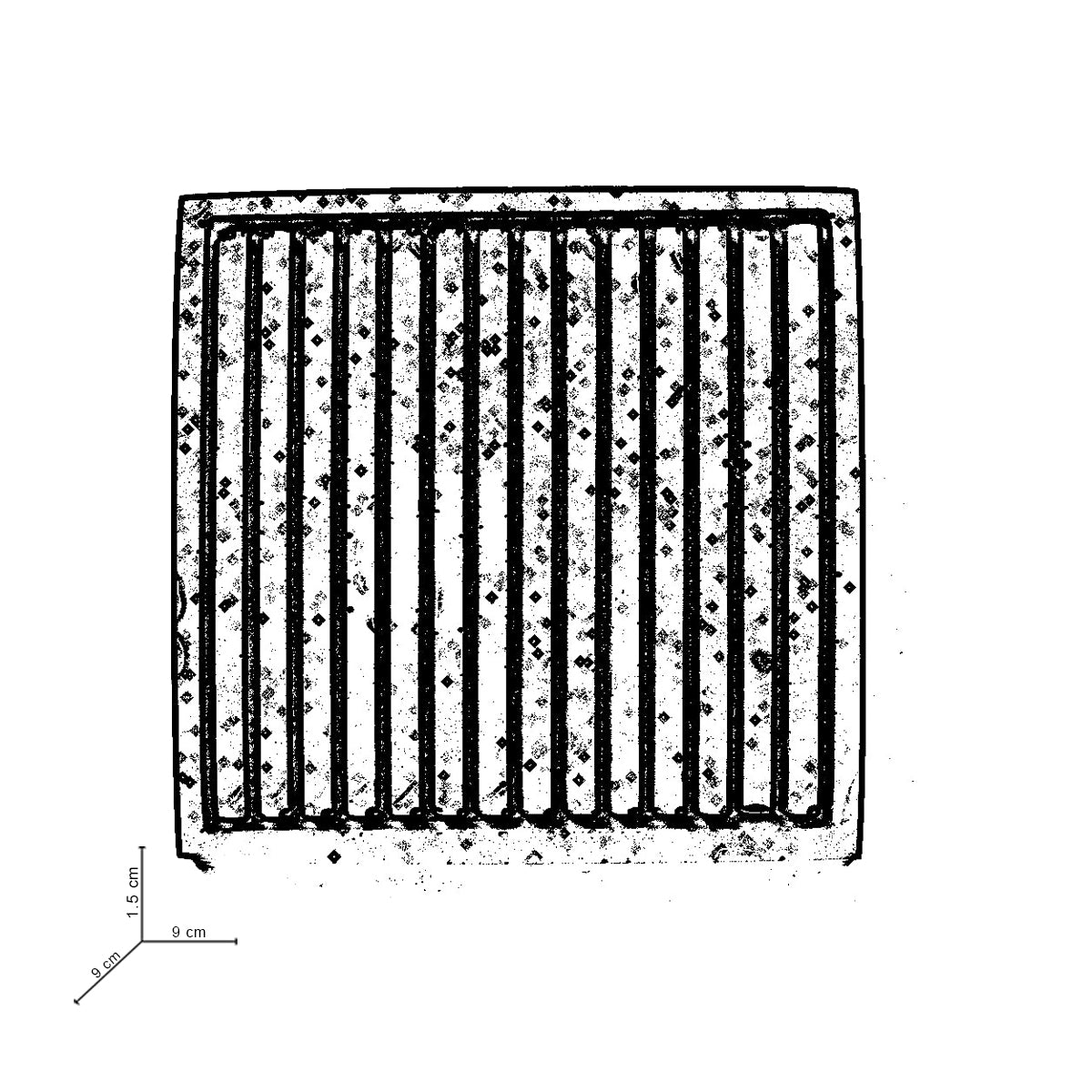 Squaline- Set of 6 Coasters-Dark Concrete-Buy home decor items online- Contemporary design coasters with a square outline and an array of lines.