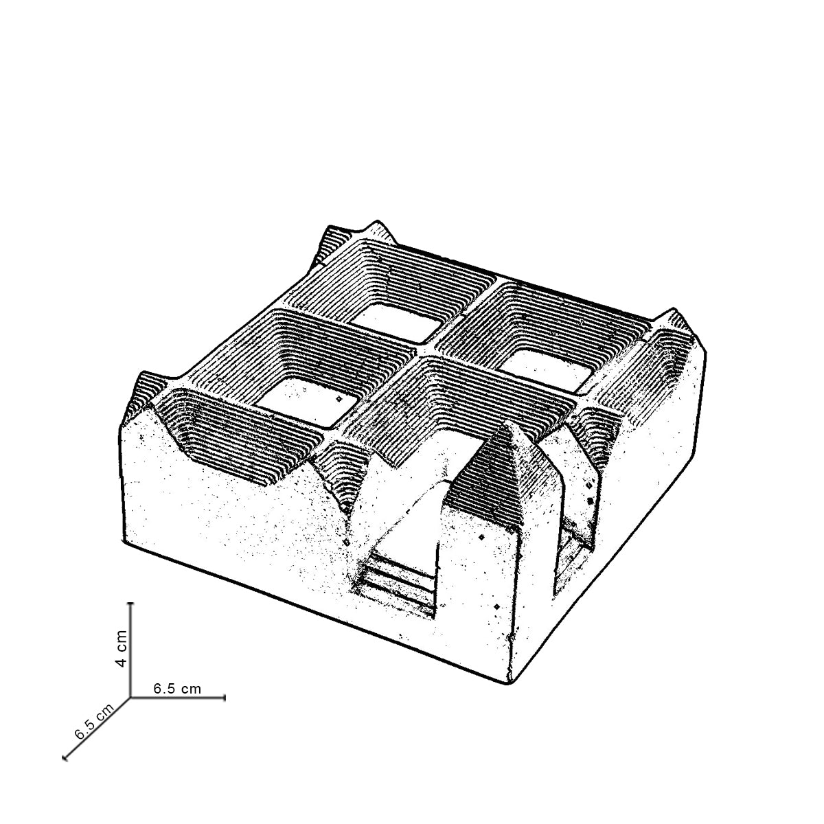 Squamid-Black-TableTop Decor from the house of Greyt- Square Shaped Holder with a unique design- can be used as a pen stand, toothbrush holder, makeup holder