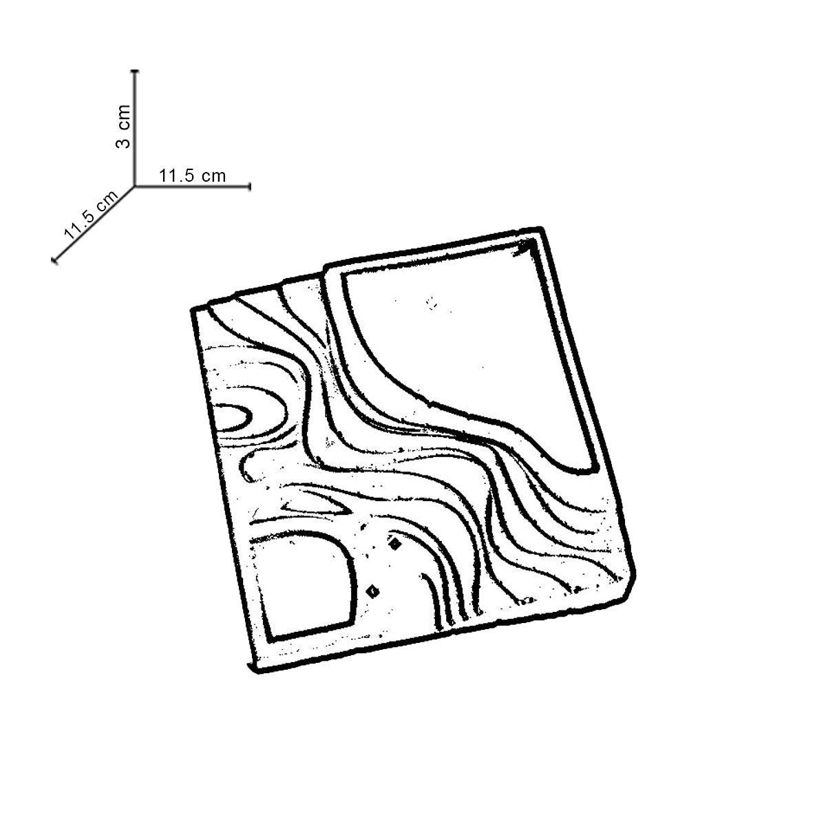 Topograph Dark Concrete Ashtray with a contoured design- contemporary and monochromatic appeal