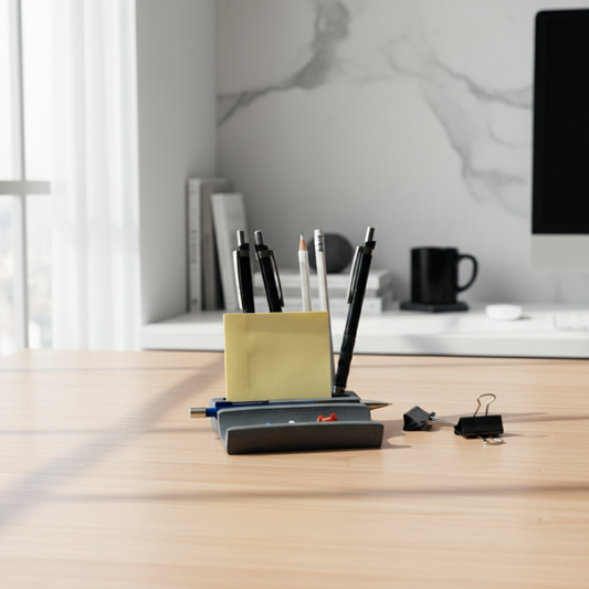 Pentrough-Dark Concrete-Contemporary design stationery holder- desk supplies with multiple compartments