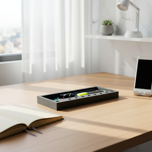 Recto-Dark Concrete-Desk and drawer organizer for your work desk, study table, library