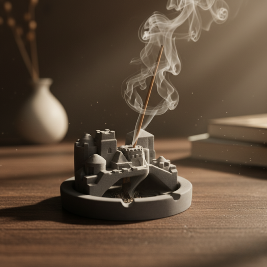 Cosmic City Dark Concrete-Statement decor piece that doubles up as a unique ashtray, incense stick holder