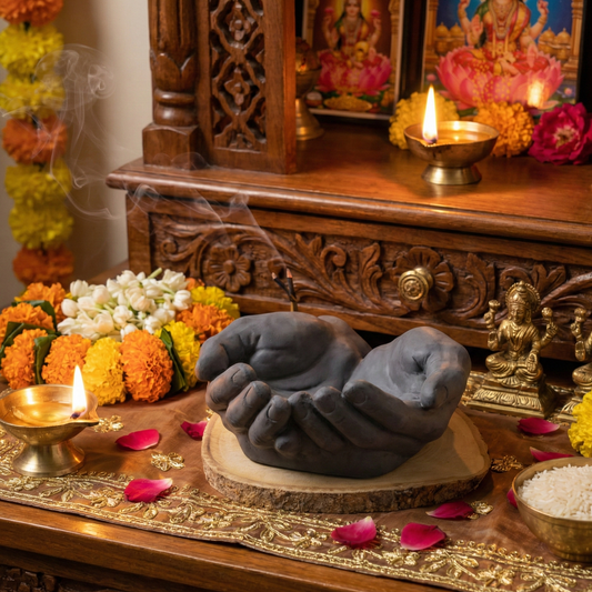 Docile Dark Concrete - Multipurpose Real Human Hand Sculpture for Office & Home