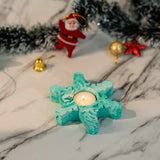 Starry Glow- Dark Concrete Geometric Snowflake tealight Candle Holder