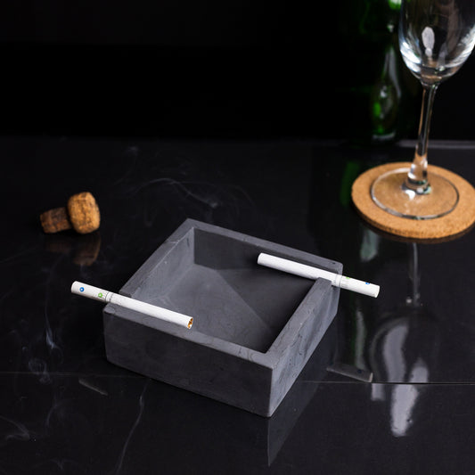 Squash Tray Dark Concrete - A Square Shaped Ashtray- a perfect gift for friends, your partner, and colleagues.