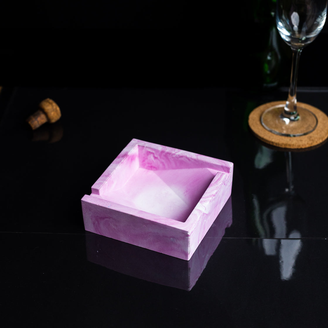 Squash Tray Mint Marble - A Square Shaped Ashtray- a perfect gift for friends, your partner, and colleagues.