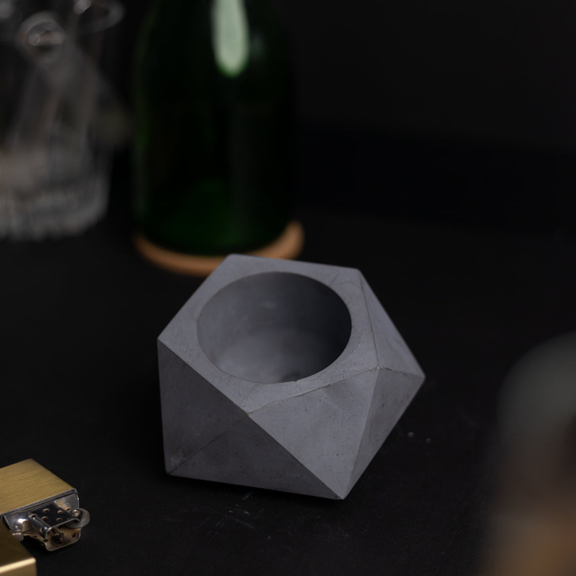 New  Pentrose Cement Finish- Geometric pattern ashtray and indoor and outdoor planter with drainage for home decor, gifting