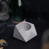 Pentrose Cement Finish- Geometric pattern ashtray and indoor and outdoor planter with drainage for home decor, gifting
