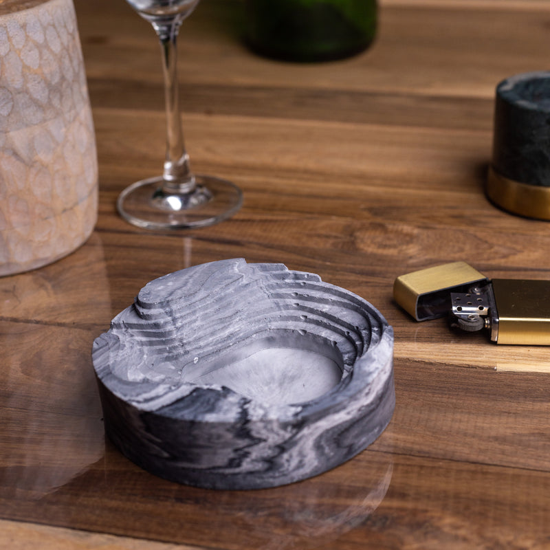 Cavash Tray Nero Marble - Unique Ashtray- A Contemporary Design, the perfect gift for friends and colleagues.