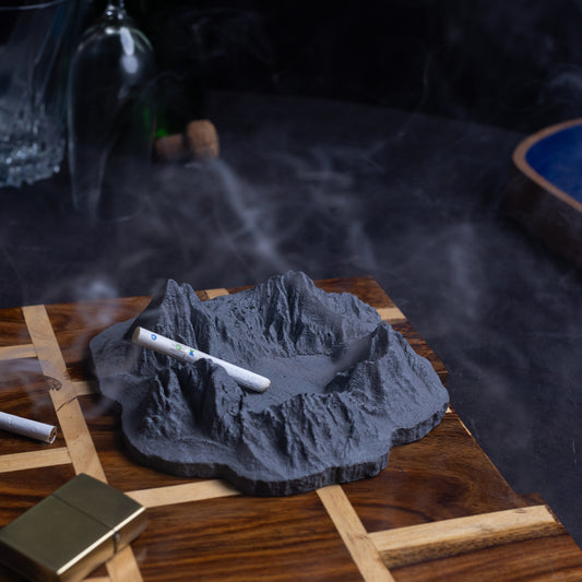 Alpine Black Snowcapped Mountains- makes for a lovely decor piece and an ashtray