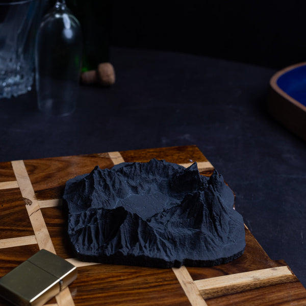 New Alpine Dark Concrete Snowcapped Mountains- makes for a lovely decor piece and an ashtray
